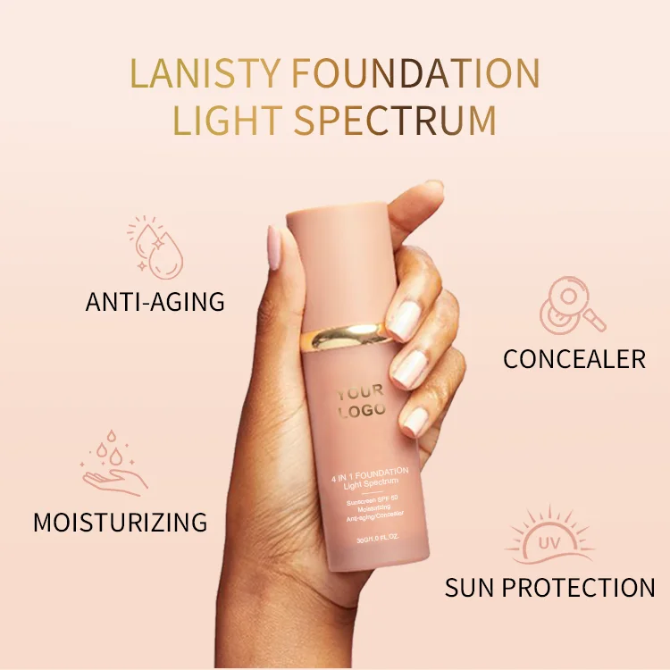 Customized All In One Liquid Foundation makeup sunscreen spf 50 wholesale matte liquid foundation base for any skin color