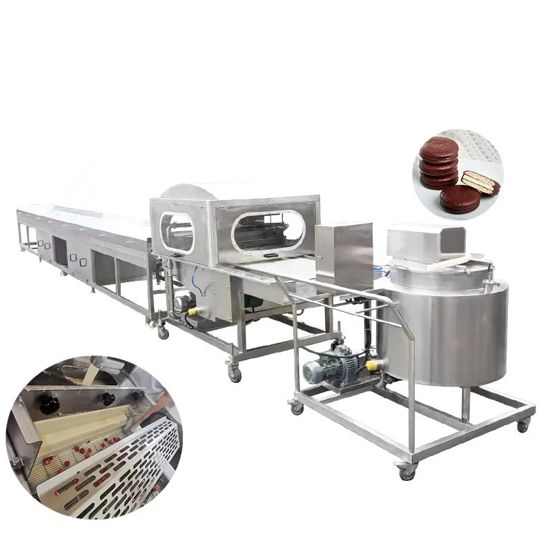 Electric New Bakery Use Chocolate Coating Machine Includes Nuts Cookie Chocolate  Cooling  PLC