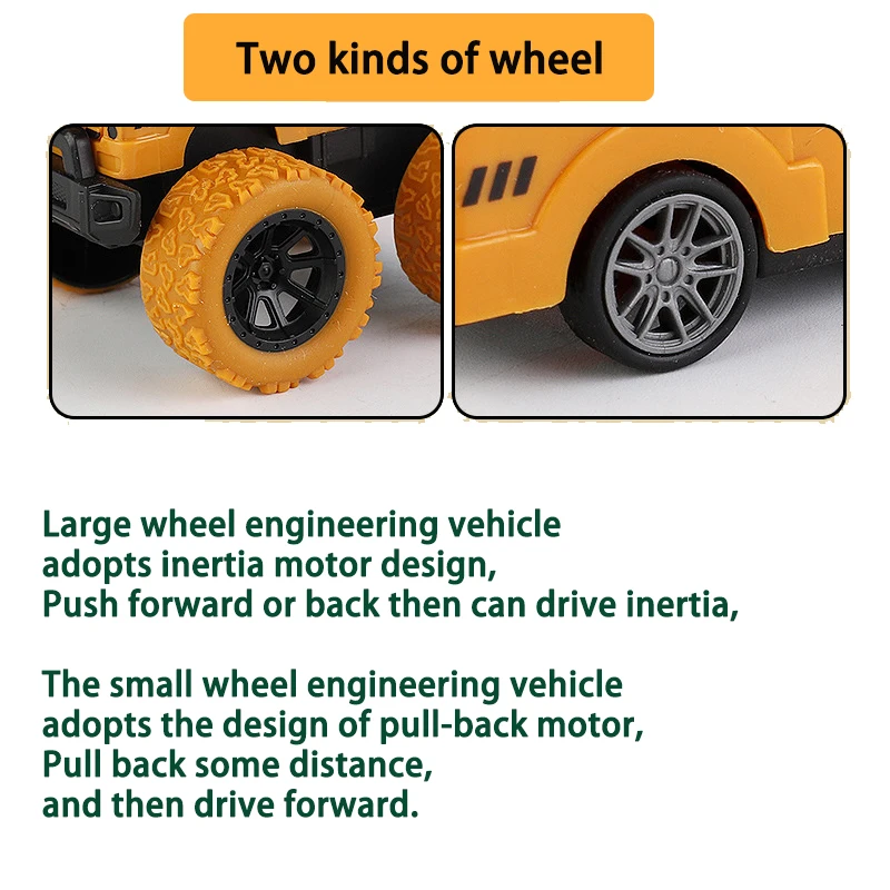 Mini Inertia Car Toys engineering Truck Models Pull Back  Vehicle  Engine Fun Interactive Toys