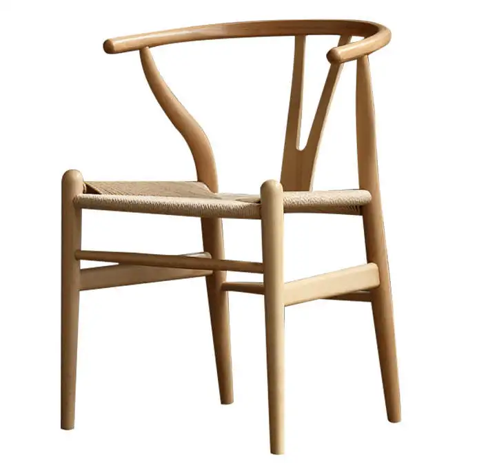 Restaurant Antique Y Dining Chair Ash Wood Solid Home Furniture Hans Wegner Wishbone Chair Wooden Fabric Metal Steel Modern