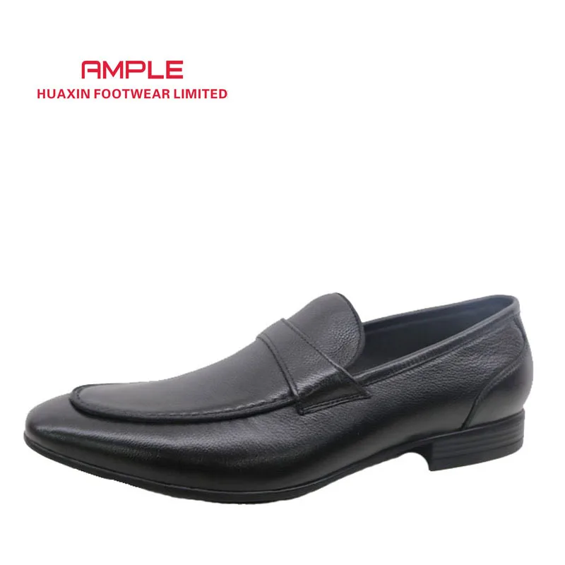 
Genuine leather shoes black handmade slip on casual fashion man shoes 