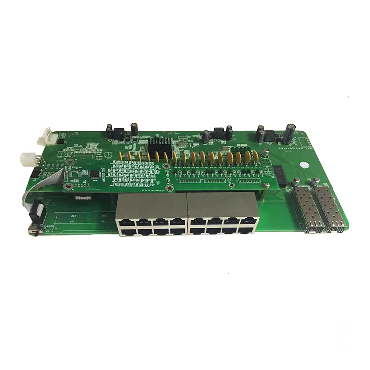 Power over Ethernet 24V passive PCB board 16 24 ports gigabit 2 uplink fiber SFP PoE switch for wireless AP