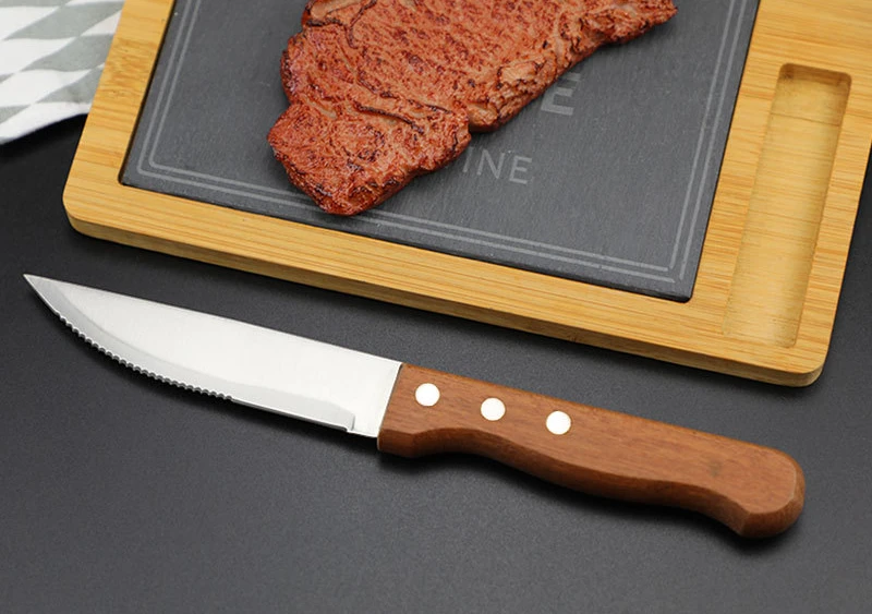 2023  top seller DDP Cooking kitchen tools  stainless steel steak knives wood handle steak knife