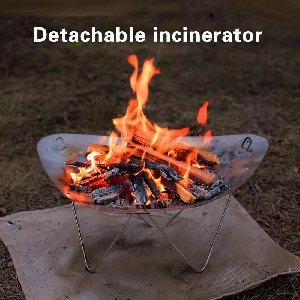 Wildrex Outdoor incineration stove, portable wood stove, camping stainless steel campfire stove, detachable incinerator stand