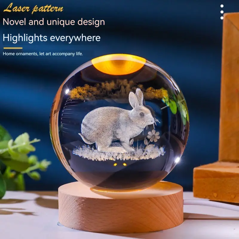 Zodiac crystal ball Holiday gift Decoration crafts Crystal light night light birthday gift christmas Crystal crafts