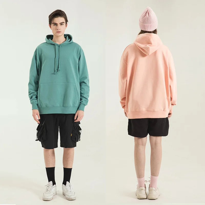 New 380 Gsm Terry Pullover Oversized Sweatshirt Unisex Cotton Hoodies With Custom Logo