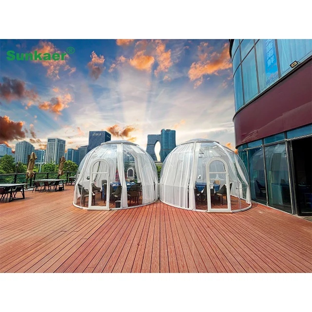 Sunkaer Newest Anti rust/uv/rain/snow Polycarbonate Clear Skylight Round Dome clear dome room bubble house