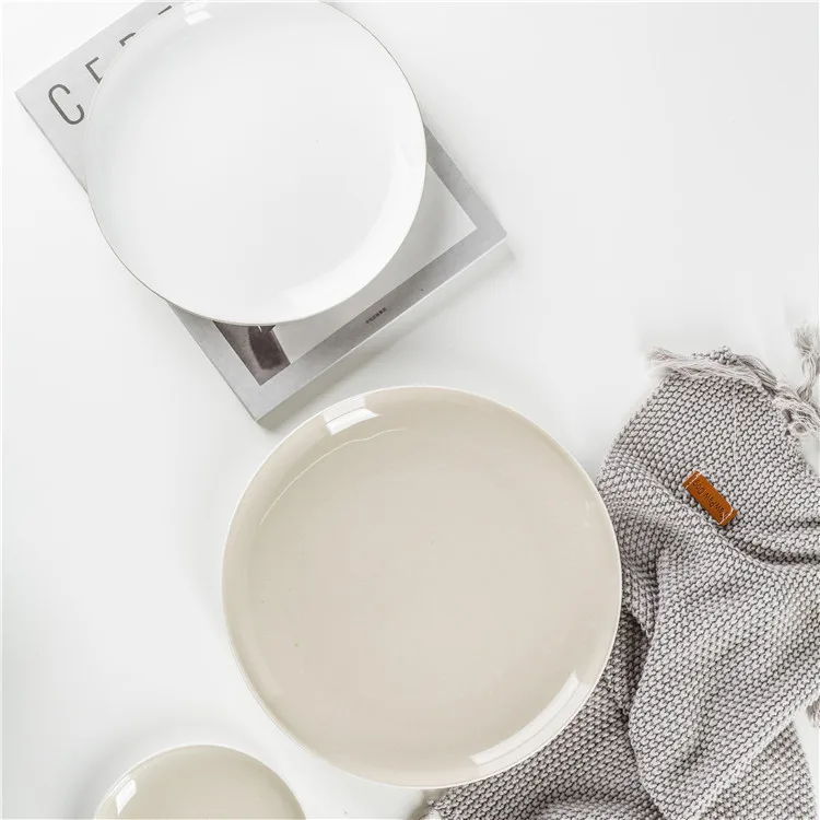 Online selling color glaze factory price custom logo home goods dinner set ceramic charger plates for wedding