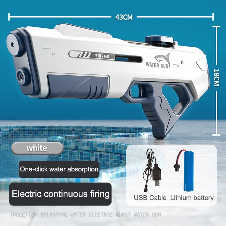 Automatic Water Gun Summer Beach Pool Backyard Outdoor Toys Water Blaster Powerful Electric Water Squirt Gun