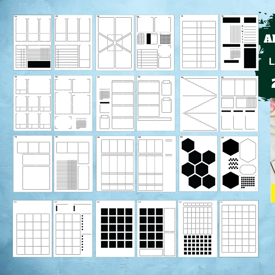 A5 блокнот в горошек для ежедневника, скоростные трафареты для ежедневника, трафареты