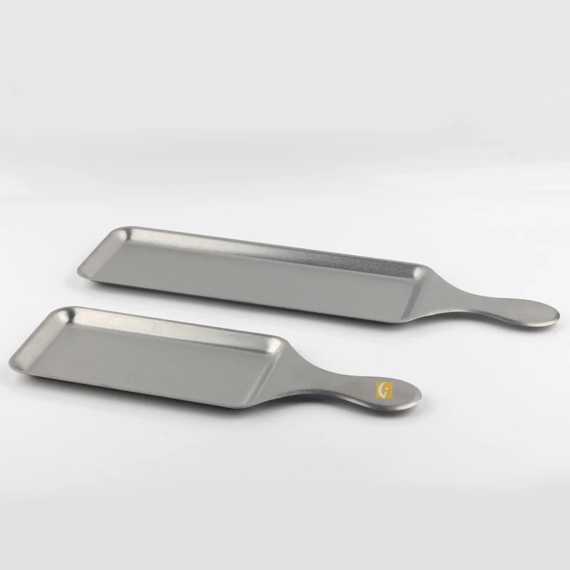 Wholesale high-quality rectangular tray for barbecue and dessert Stainless steel multifunctional tray with handle