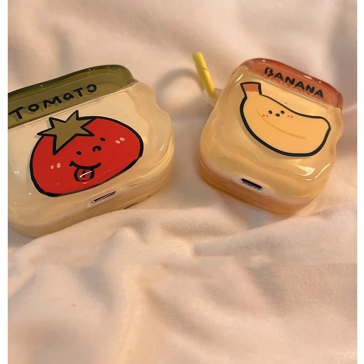 TPU Cartoon Funny and Cute Burger Fries Design Earphone Case For AirPods 1/2 3 Pro Waterproof Shockproof Ins Style