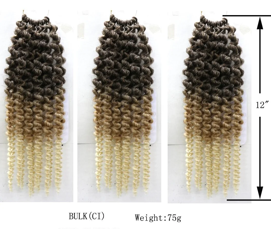 Novelties Wholesale Synthetic Ombre Blonde Goddess Cuban French Twist Curly Braid Hair Extension Crochet Hair Faux River Locs
