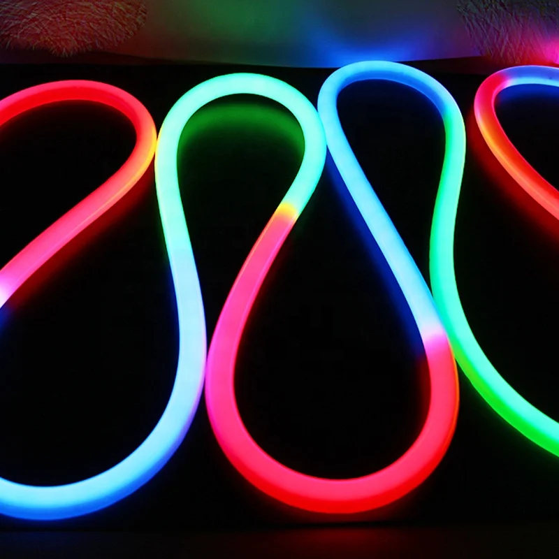 led neon flex rgb 360 degree light round Dia:22/25/38mm neon lights strip 12V 24V IP67 rgb Neon Tube Flexible Strip Light