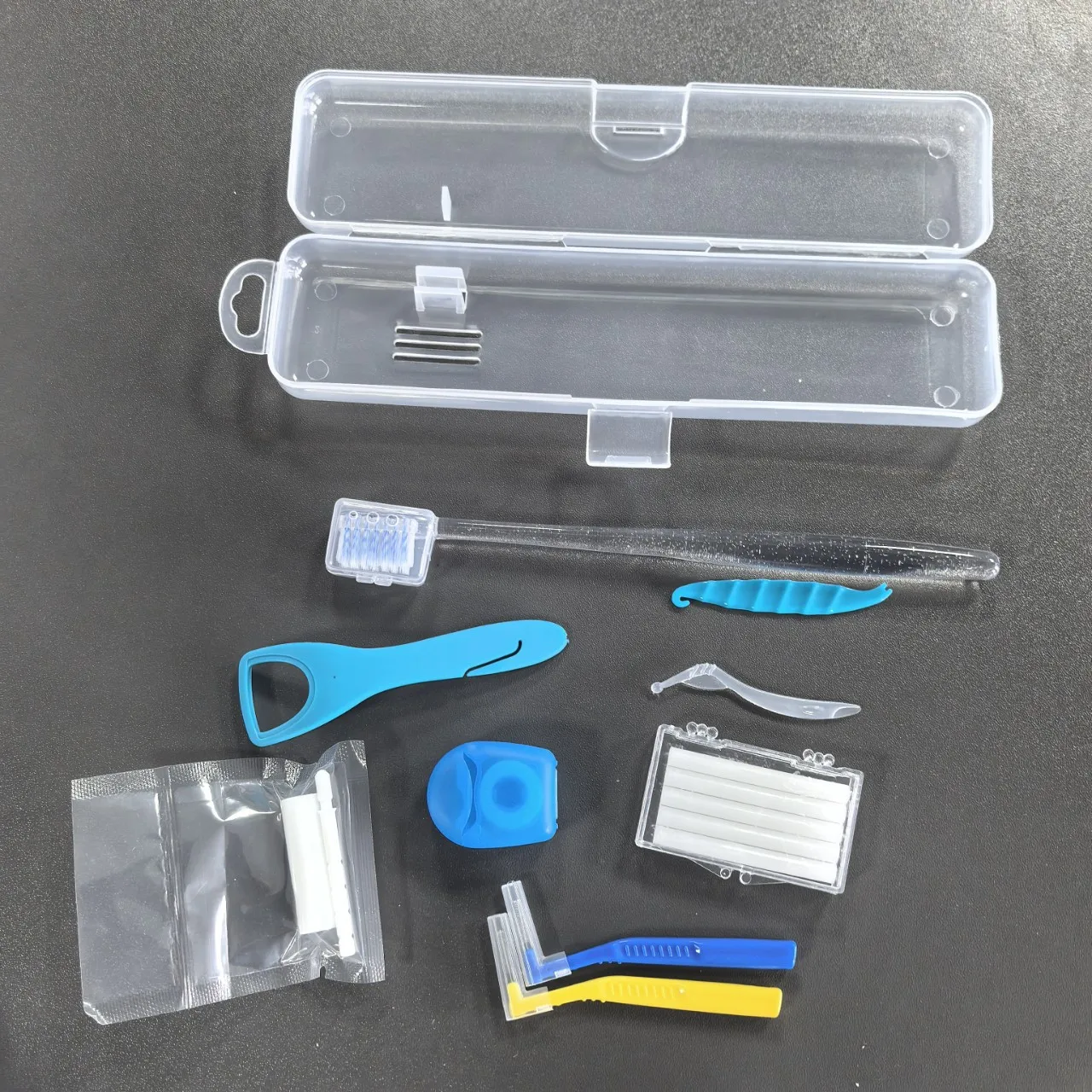 8 PCS Boxed Portable Orthodontic Care Kit Orthodontic Patient Kit Dental Ortho Oral Care Hygiene Kits for Orthodontic Patient
