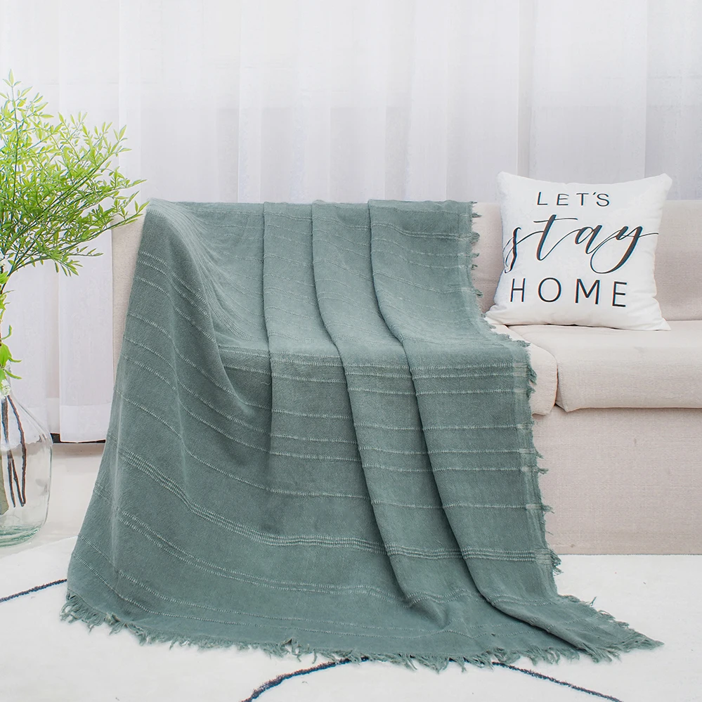 130 *150cm 100% cotton Home Decor woven super soft and comfortable comforter quilt Nap spring/summer blanket bed Sofa office