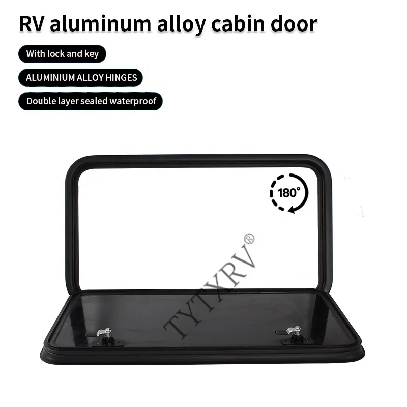 TYTXRV 800*450 мм устойчивая к ультрафиолетовым воздействиям из алюминиевого сплава RV дверца багажного люка черная Водонепроницаемая Запираемая долговечная фургона