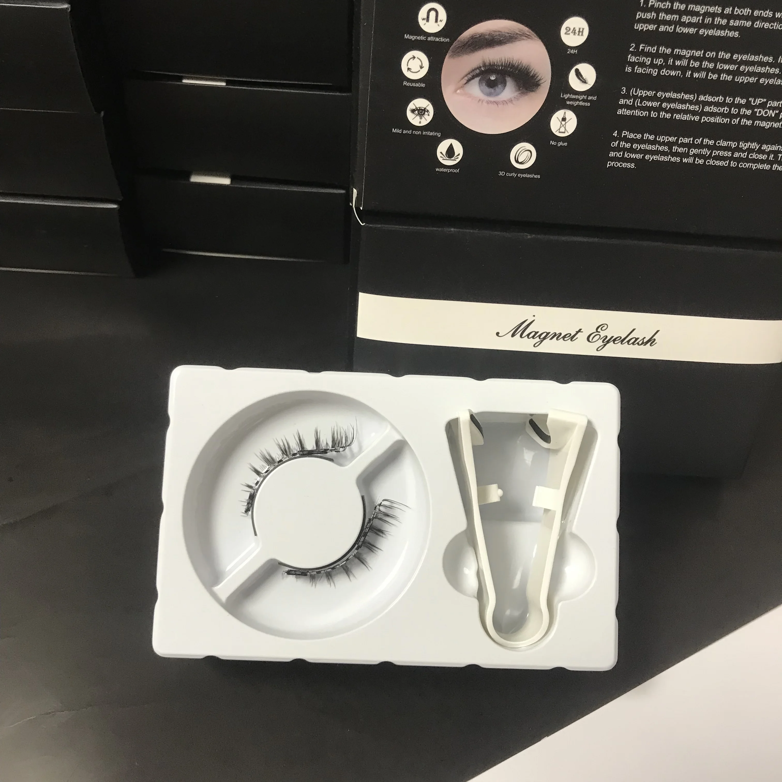 Wholesale customized private label silk 3d faux mink 5d magnetic lashes soft no glue Quantum 1 2 3 4 magnets Magnetic Eyelashes