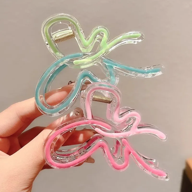 10cm Color Butterfly Transparent Hair Claw clip fashion Large plastic hair claws Women Hair Accessories