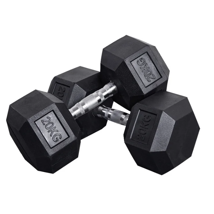 Gym workout man power weight lifting training adjustable rubber hex dumbbell set