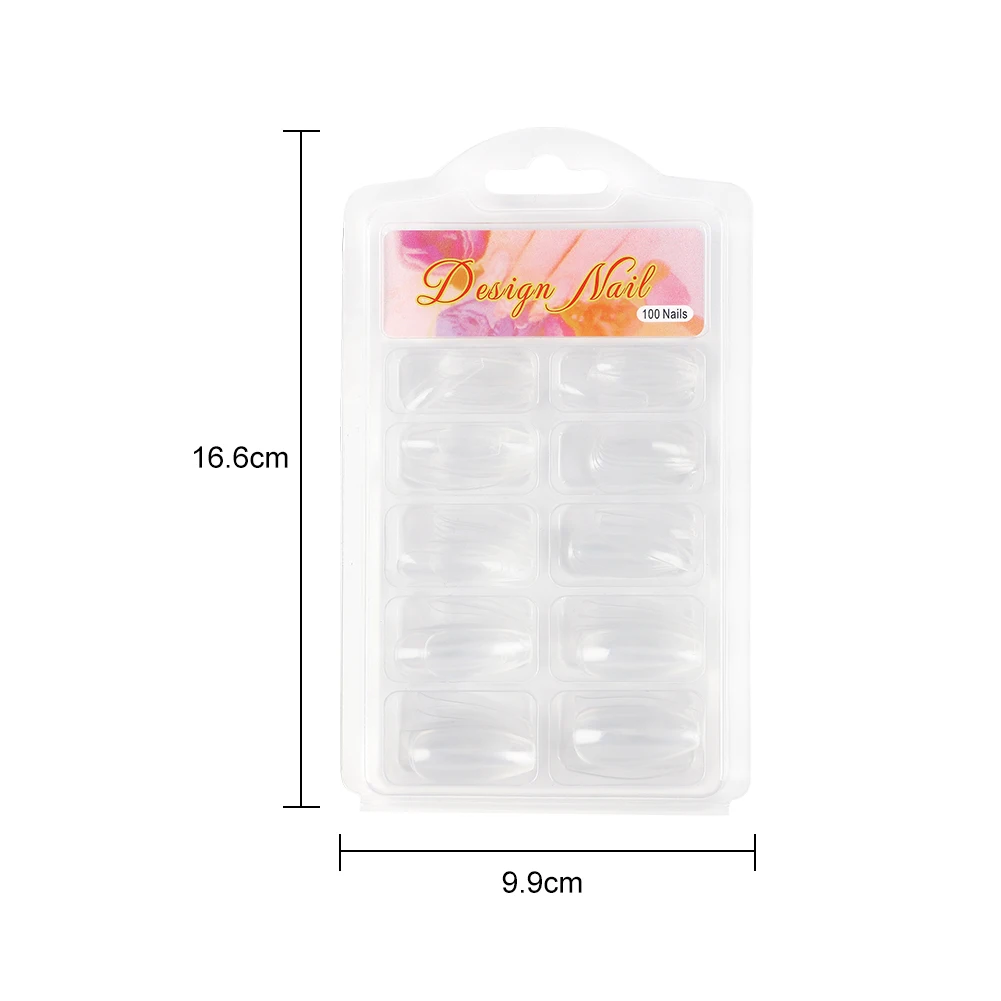 Wholesale 100Pcs Clear Manicure Ballerina Nail Tips Nail Art Salon Coffin Extension Tool Nail Gel Art Beauty Decoration