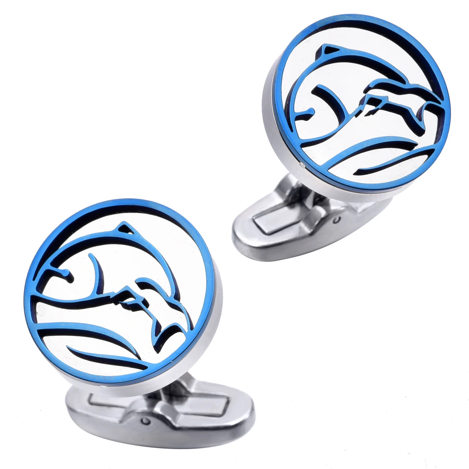 Stainless Steel Forest Moose Cufflinks Light Luxury Custom Blue Whale Cuff Link Shirt Cufflinks For Men