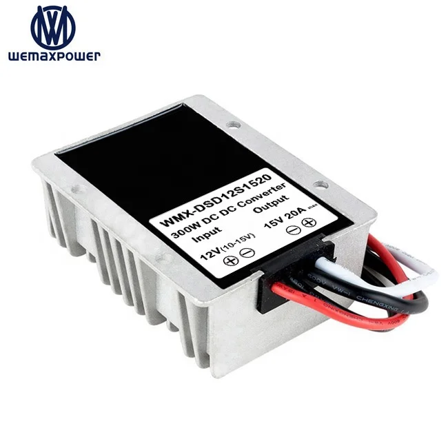 Waterproof 20a 300w car boost voltage step up module 12v to 15v dc dc converter