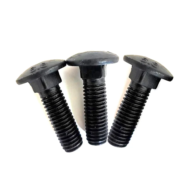 M4 M5 M6 M8 M10 M12 Coach Bolt Black Cup Head Square Neck Carriage Bolts