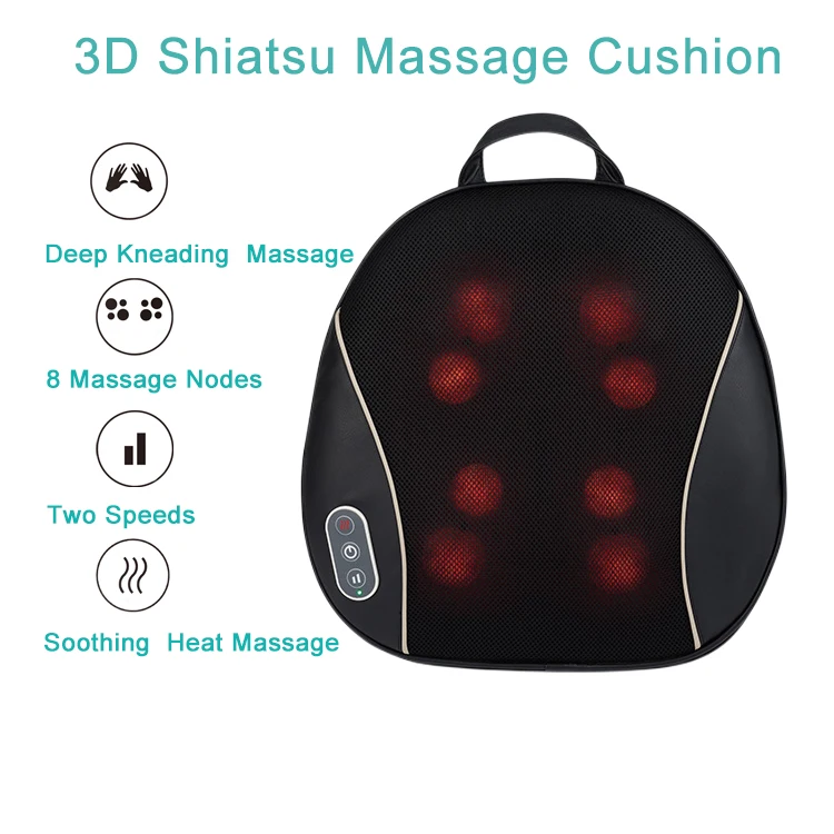Luxury Shiatsu Automatic Massager for Men and Women Portable Handheld Body Back Massage Cushion with Soothing Heat