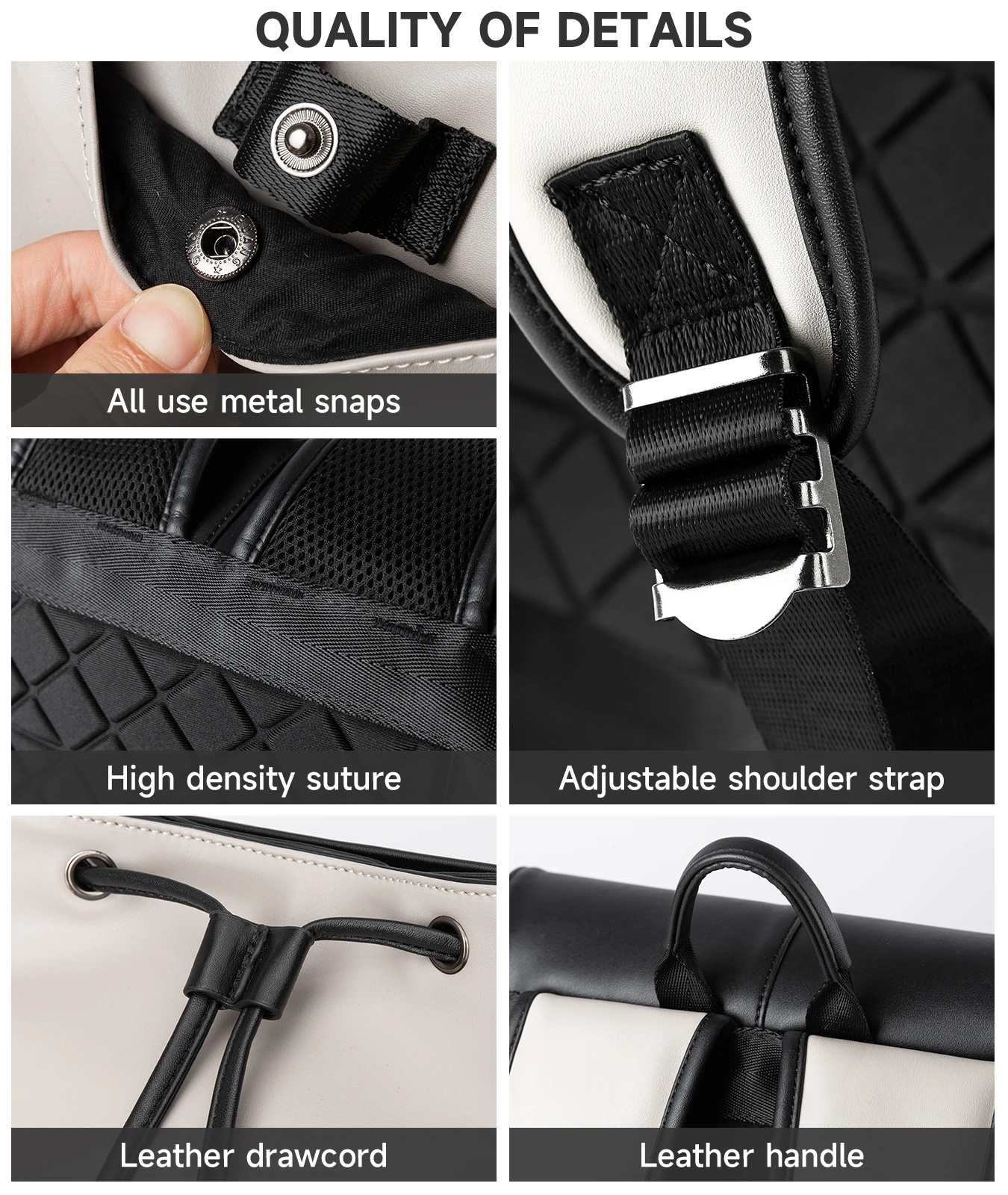 Pu Leather Laptop Backpack College School Bags Travel Backpack For Men Leather backpack