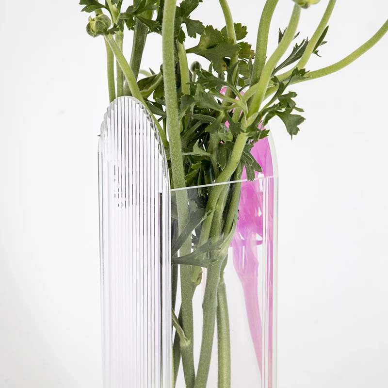 HOMESWEET Custom Round Shape Colored Home Decoration  Made Shape & Size High Quality Acrylic Vase For Flowers