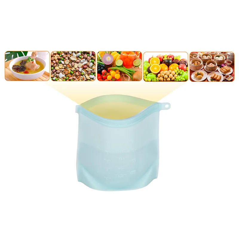 Eco-Friendly Ziplock Seal Silicone Food Bag Food Vacuum Bag