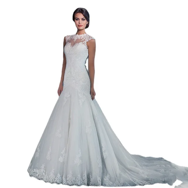 A Lush Powdery Lace cheapest wedding dress with a Luxurious Train and Sophisticated wedding dress bohemian used wedding dresses