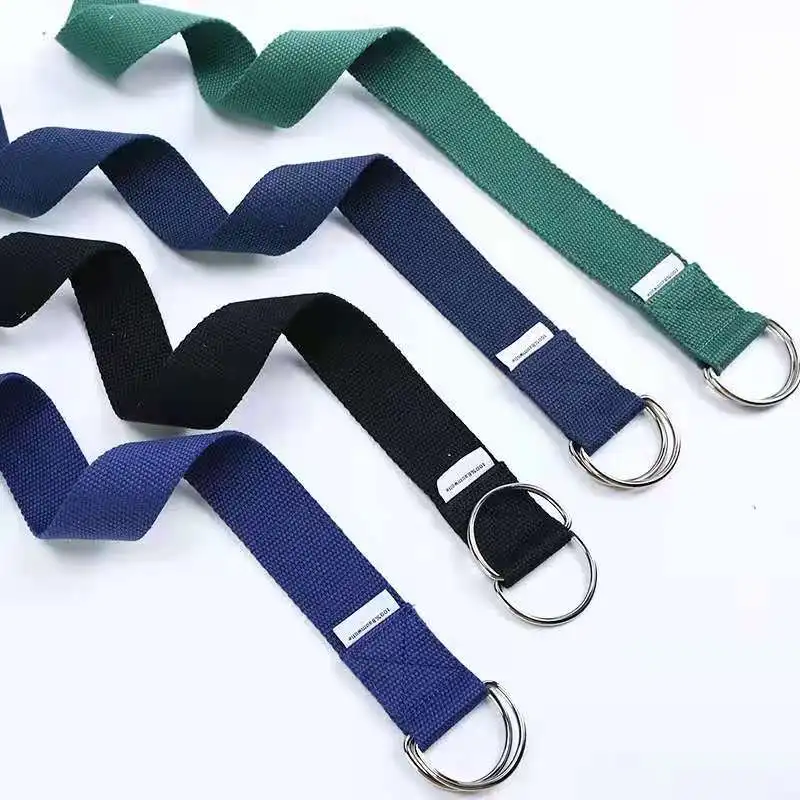 Custom Adjustable yoga strap Cotton or polyester Webbing printed best quality fitness yoga mat D ring strap