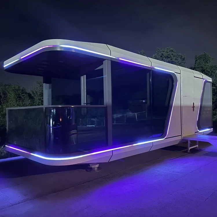 Mobile modular prefabricated luxury spacecraft capsule house, exclusive kitchen leisure house, ready to move into your home