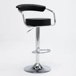 Metal Nordic Kitchen Sillas Para Barra Modern Leather Pu Contoured Back Bar Stool Cafe High Bar Chairs For Bar Table