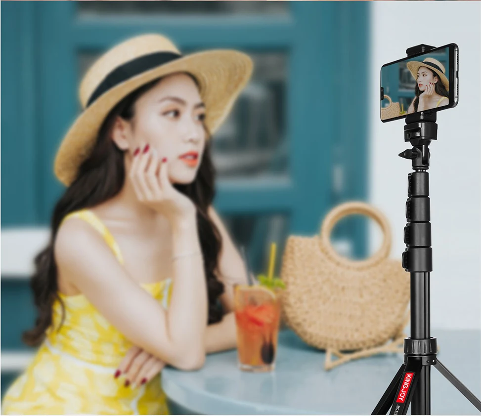 KINGJOY 66inch Wholesales New Tripod Stand For Mobile Phone Professional Tripod For Selfie Phone Tripod Stand for camera live st