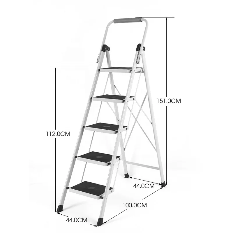 Wholesale Household Folding Step Ladder Household Folding Herringbone Ladder Storeroom Warehouse Step Ladder With Handrail