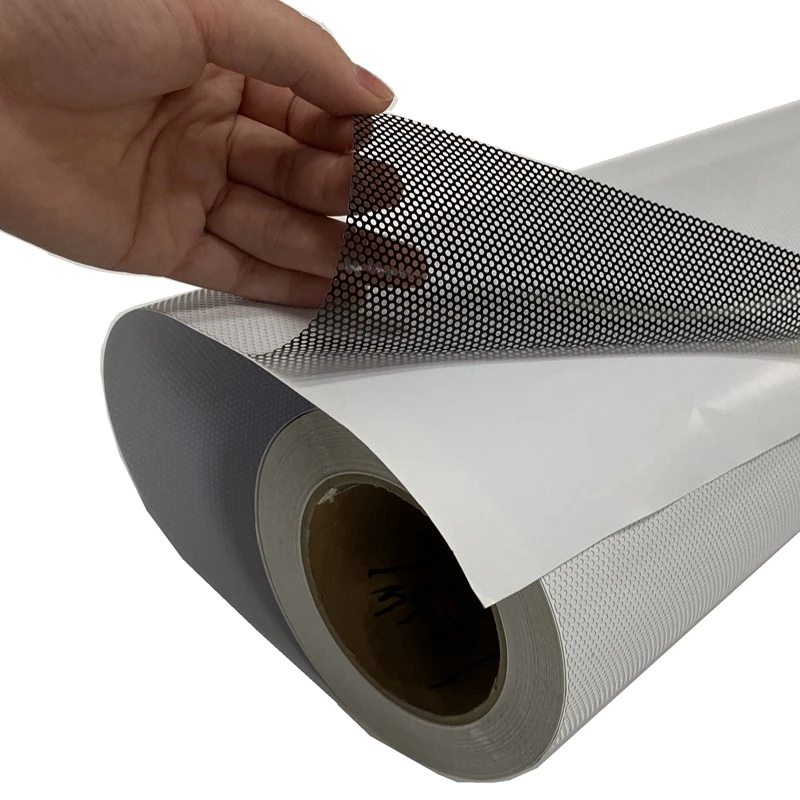 One Way Vision (OWV) Perforated PVC Film For Eco solvent And Solvent Printing