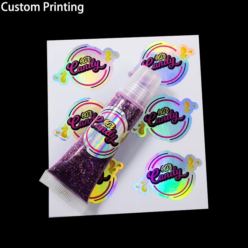 Customized Glass Bottle Water Private Circle Makeup Lipstick Tube Printed Vinyl Shipping Lipgloss Sticker Lipbalm Label Design