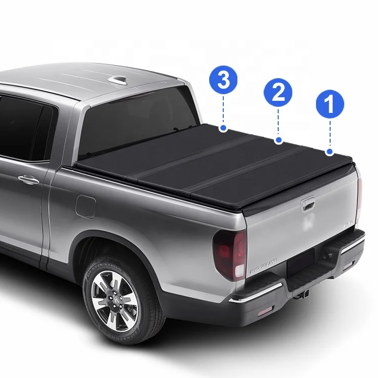 Thailand Quality 4x4 Pickup Hard Tri-Fold Cover Truck Tonneau Bed Cover for Ford Ranger XLT XLS Wildtrak Raptor F150