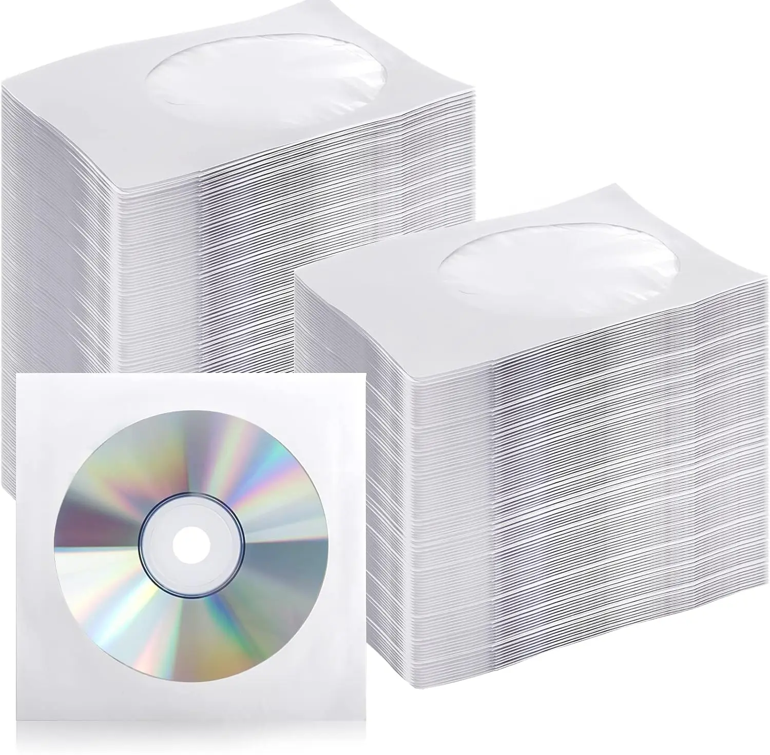 100g CD DVD Sleeves Envelope White Paper CD DVD Sleeve DVD Storage Paper Sleeves