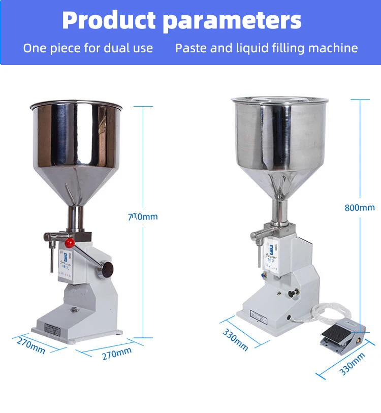 Manual Small Perfume Shampoo Sauce Beverage Honey Juice Water Liquid Paste Glass Can Bottling Filling Machine