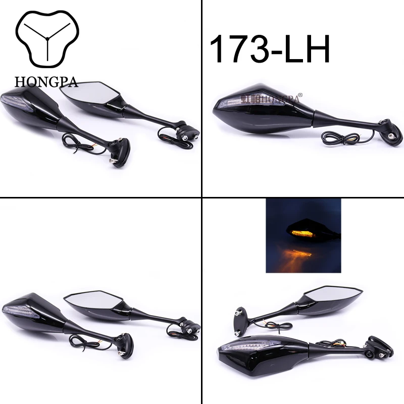Motorcycle LED Turn Signals Rearview Side Mirrors for Honda CBR 600 900 1000 RR CBR300R CBR500R CBR250R
