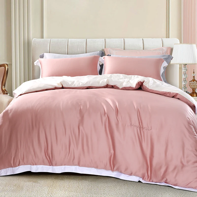 Home use top quality double size bedsheet set bamboo bed sheet set import from china