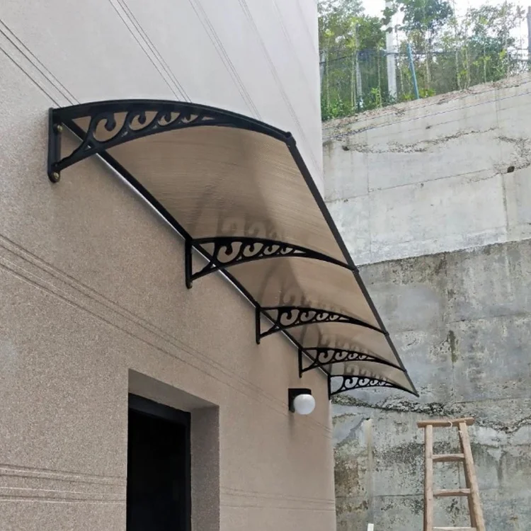 Metal Door Garden Supplies Aluminium Frame Front Window Door Plastic Canopy Polycarbonate Awning