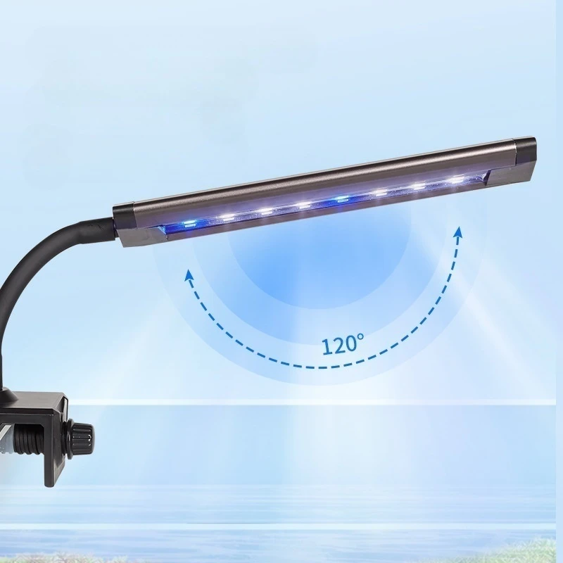 Anti-Splash Grass Tank Lamp WRGB Aquarium Energy-Saving Lighting  Full Spectrum Aluminum Shell Bracket Clamp Light