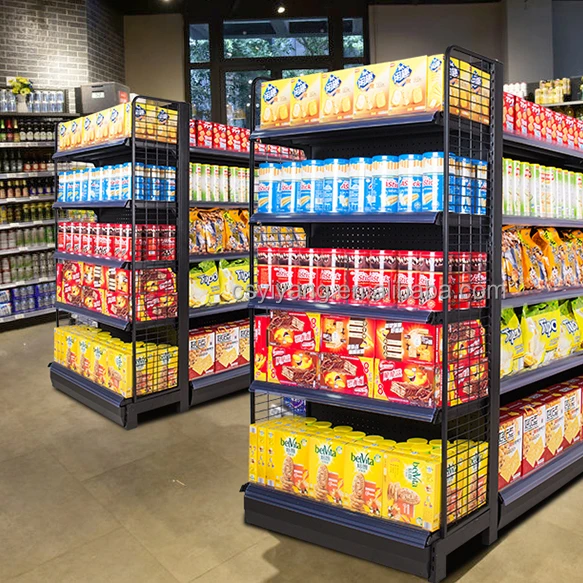 Supermarket Shop Store Display Metal Iron Shelf Shelving Rack Racking Gondola