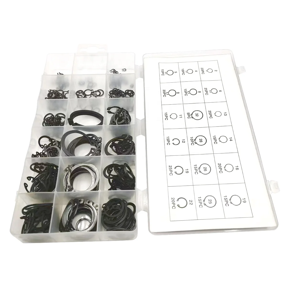 ZM 0631 300PCS Assortment Mixed Retaining Snap Ring Internal and External Seeger Circlip