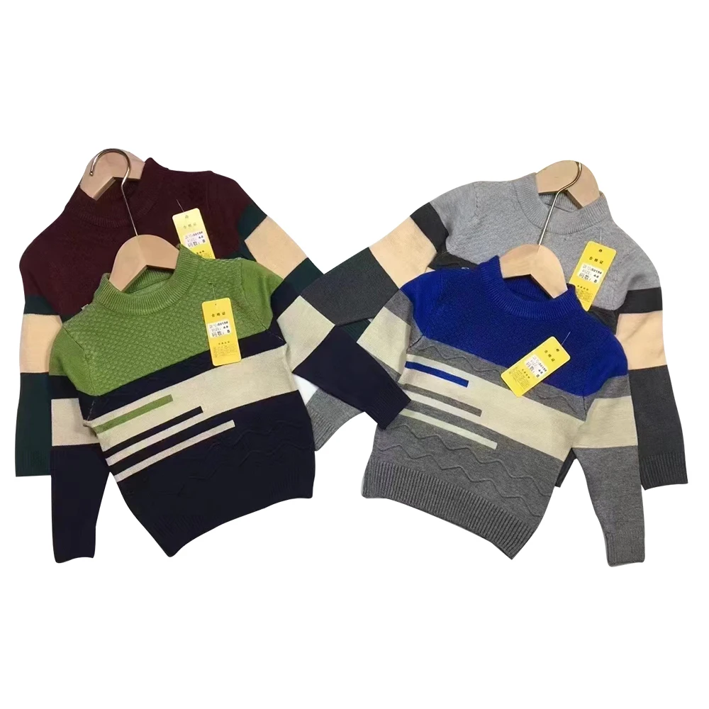 Свитера для мальчиков осенне-зимние свитера Детские платья хлопчатобумажный трикотаж утолщенное пушистое нижнее белье
